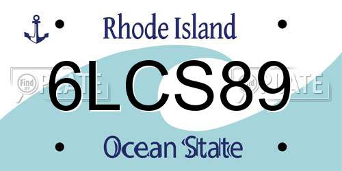 6LCS89 Rhode Island License Plate