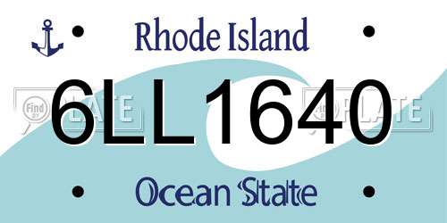 6LL1640 Rhode Island License Plate