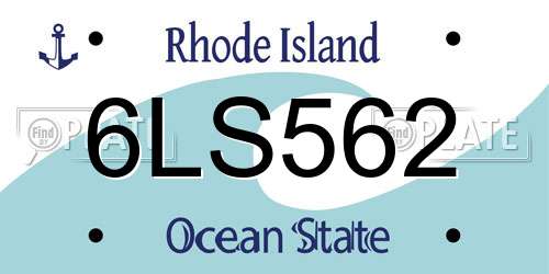 6LS562 Rhode Island License Plate