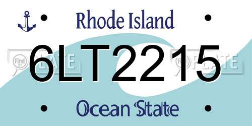 6LT2215 Rhode Island License Plate