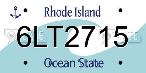 6LT2715 Rhode Island License Plate