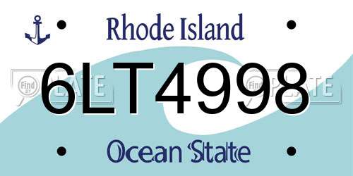 6LT4998 Rhode Island License Plate