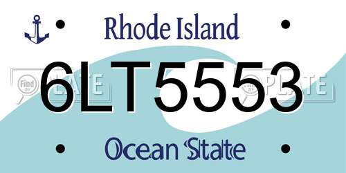 6LT5553 Rhode Island License Plate