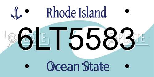 6LT5583 Rhode Island License Plate