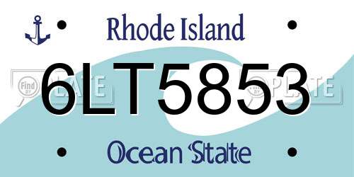 6LT5853 Rhode Island License Plate