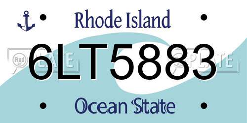 6LT5883 Rhode Island License Plate