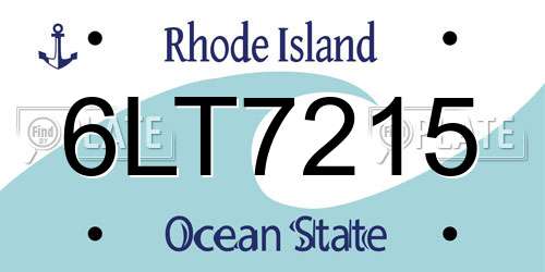 6LT7215 Rhode Island License Plate