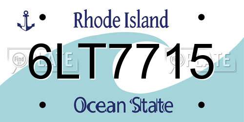 6LT7715 Rhode Island License Plate
