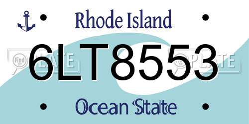 6LT8553 Rhode Island License Plate