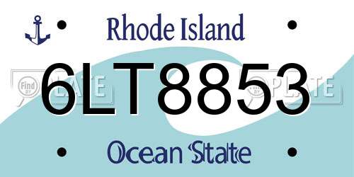 6LT8853 Rhode Island License Plate