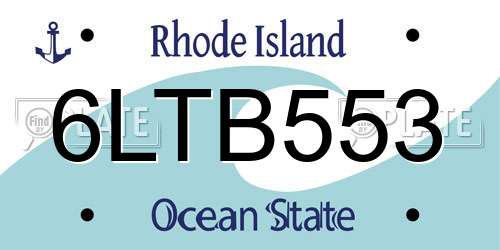 6LTB553 Rhode Island License Plate