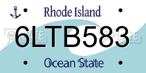6LTB583 Rhode Island License Plate