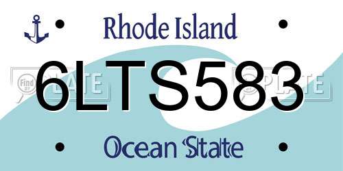 6LTS583 Rhode Island License Plate