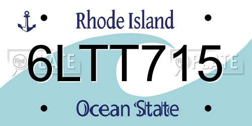 6LTT715 Rhode Island License Plate