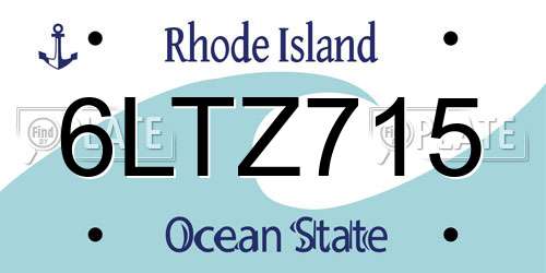 6LTZ715 Rhode Island License Plate