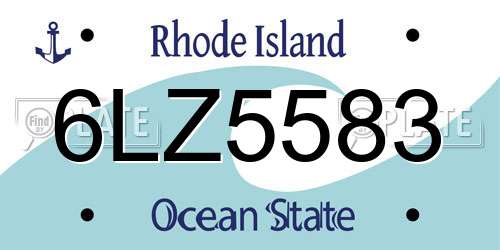 6LZ5583 Rhode Island License Plate