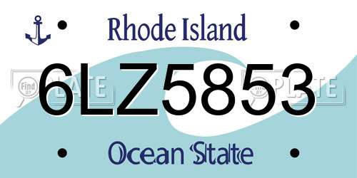 6LZ5853 Rhode Island License Plate