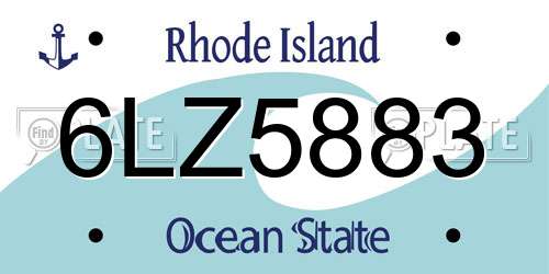 6LZ5883 Rhode Island License Plate