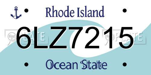 6LZ7215 Rhode Island License Plate