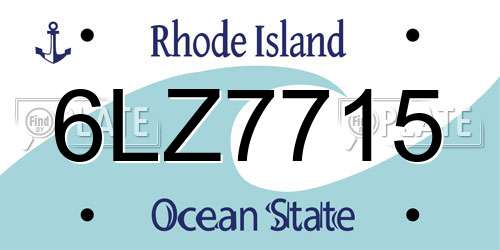 6LZ7715 Rhode Island License Plate
