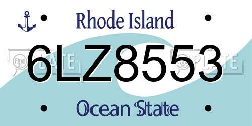 6LZ8553 Rhode Island License Plate