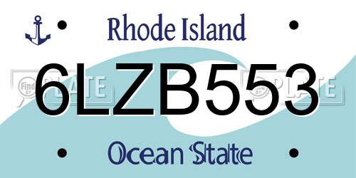6LZB553 Rhode Island License Plate