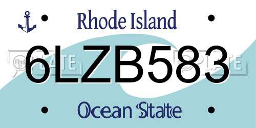 6LZB583 Rhode Island License Plate