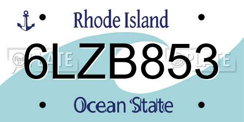 6LZB853 Rhode Island License Plate