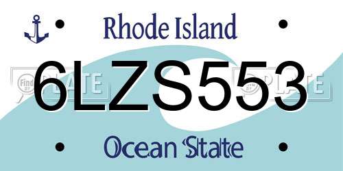 6LZS553 Rhode Island License Plate