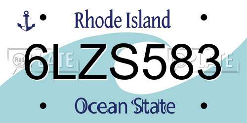 6LZS583 Rhode Island License Plate