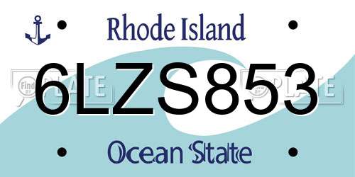 6LZS853 Rhode Island License Plate