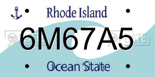 6M67A5 Rhode Island License Plate