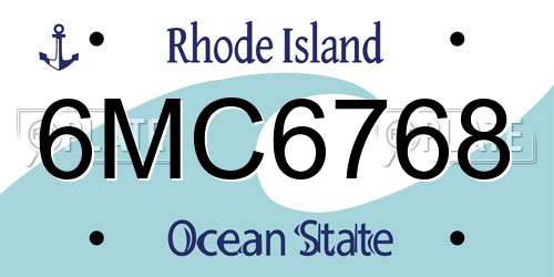 6MC6768 Rhode Island License Plate