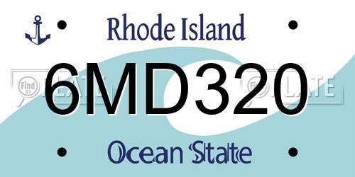 6MD320 Rhode Island License Plate