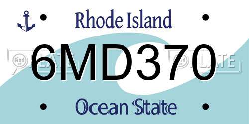 6MD370 Rhode Island License Plate