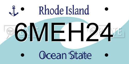 6MEH24 Rhode Island License Plate