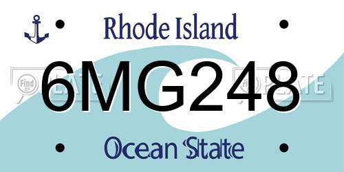 6MG248 Rhode Island License Plate