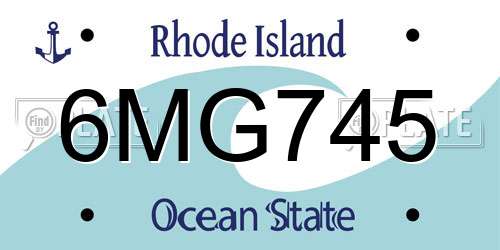 6MG745 Rhode Island License Plate