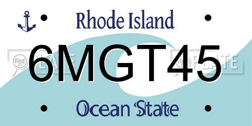 6MGT45 Rhode Island License Plate