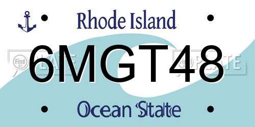 6MGT48 Rhode Island License Plate