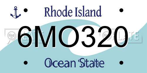 6MO320 Rhode Island License Plate