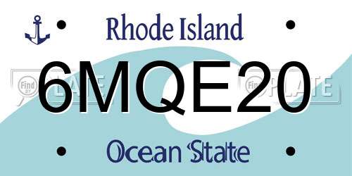 6MQE20 Rhode Island License Plate