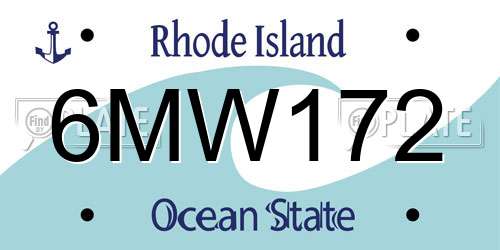 6MW172 Rhode Island License Plate