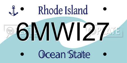 6MWI27 Rhode Island License Plate