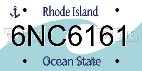 6NC6161 Rhode Island License Plate