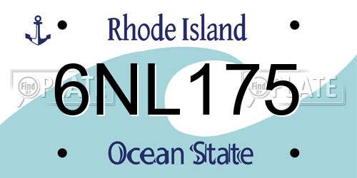 6NL175 Rhode Island License Plate