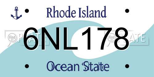 6NL178 Rhode Island License Plate