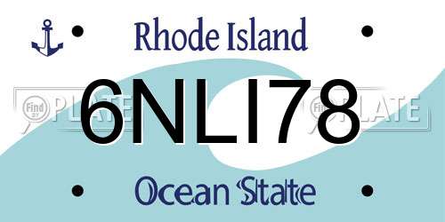 6NLI78 Rhode Island License Plate