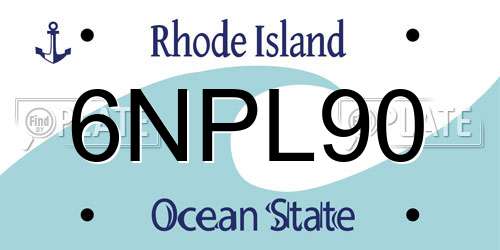 6NPL90 Rhode Island License Plate