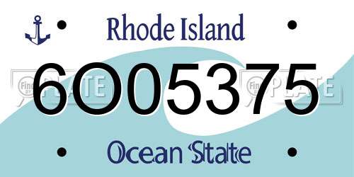 6O05375 Rhode Island License Plate
